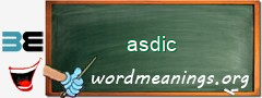 WordMeaning blackboard for asdic